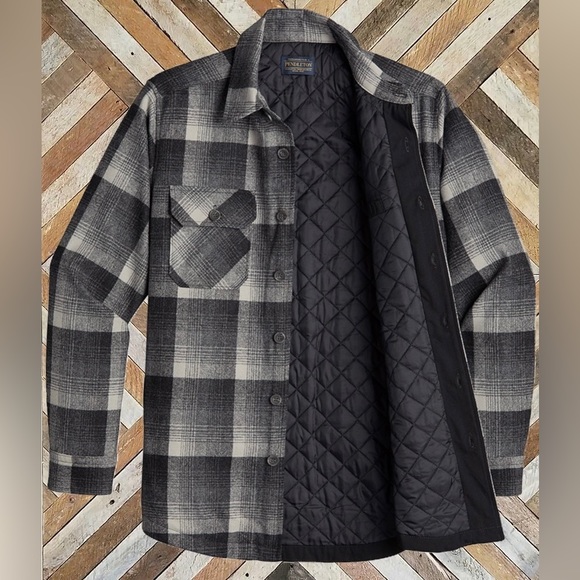 Pendleton Ombré Plaid CPO Quilted Wool Shirt Jacket Mens [ Medium Tall ] Nwt - Picture 3 of 3